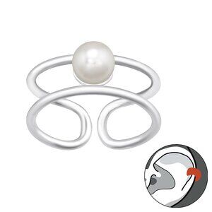 Sterling Silver Pearl Ear Cuff